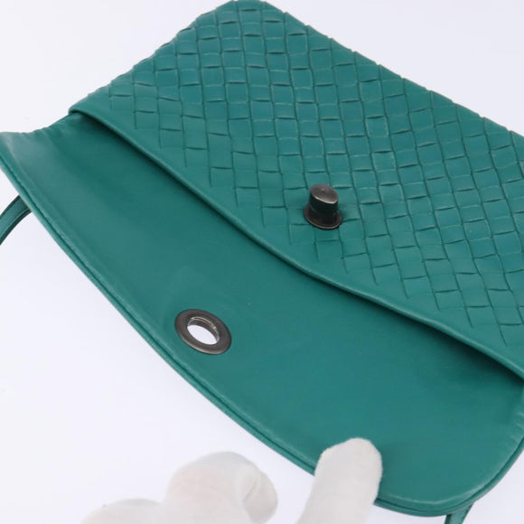 BOTTEGA VENETA INTRECCIATO Bag Leather Turquoise Blue 255549 Auth 148243
