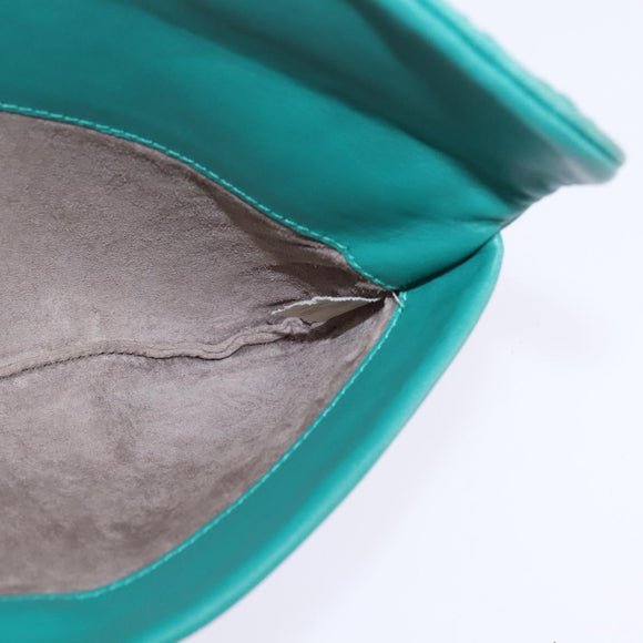 BOTTEGA VENETA INTRECCIATO Bag Leather Turquoise Blue 255549 Auth 148243