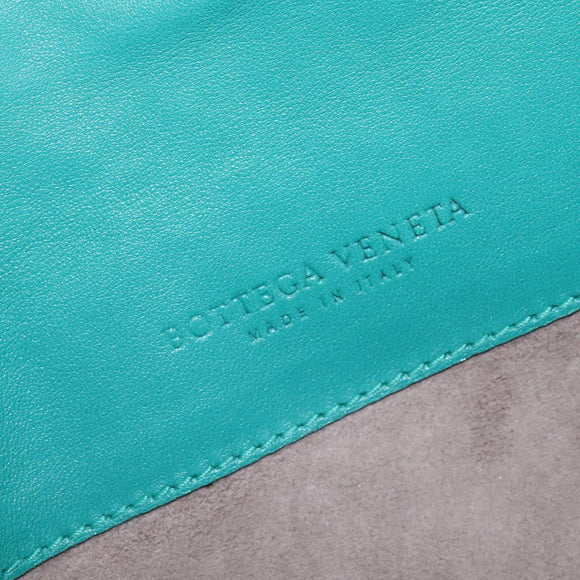 BOTTEGA VENETA INTRECCIATO Bag Leather Turquoise Blue 255549 Auth 148243