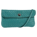 BOTTEGA VENETA INTRECCIATO Bag Leather Turquoise Blue 255549 Auth 148243-1