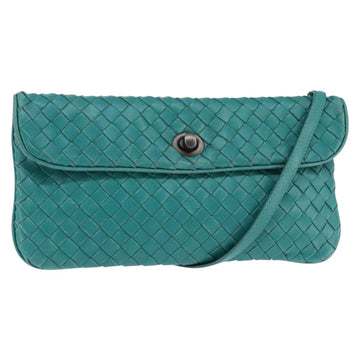 BOTTEGA VENETA INTRECCIATO Bag Leather Turquoise Blue 255549 Auth 148243