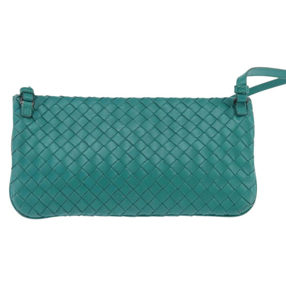 BOTTEGA VENETA INTRECCIATO Bag Leather Turquoise Blue 255549 Auth 148243