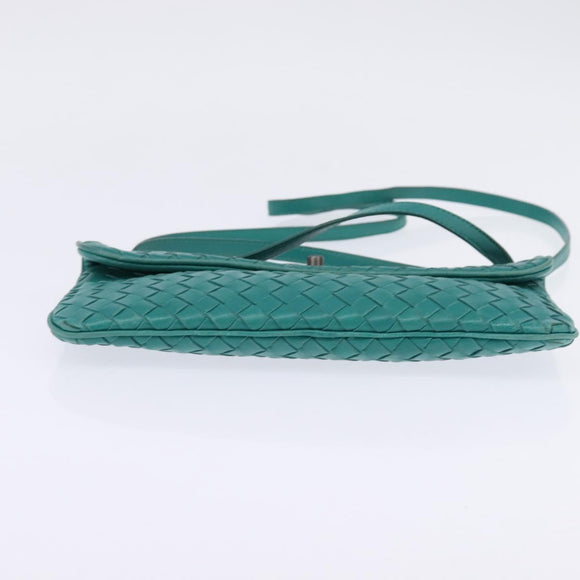 BOTTEGA VENETA INTRECCIATO Bag Leather Turquoise Blue 255549 Auth 148243