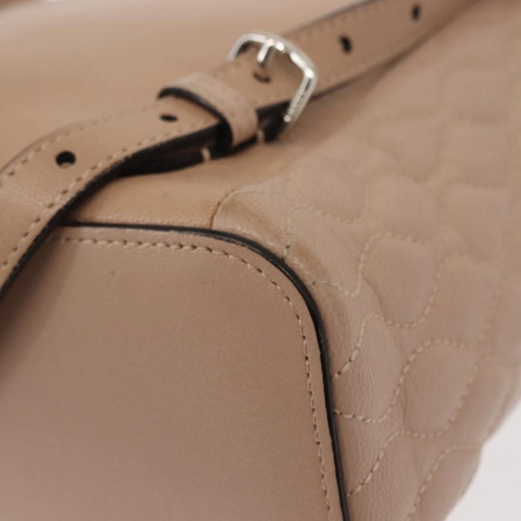 BALLY Backpack Leather Pink Silver Auth 148244