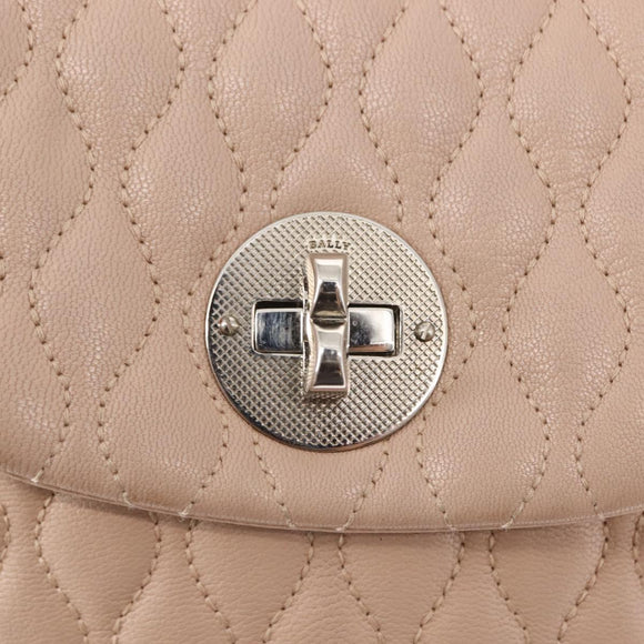 BALLY Backpack Leather Pink Silver Auth 148244