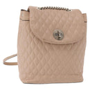 BALLY Backpack Leather Pink Silver Auth 148244-1