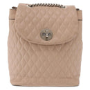 BALLY Backpack Leather Pink Silver Auth 148244-13