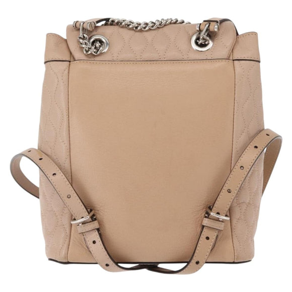 BALLY Backpack Leather Pink Silver Auth 148244