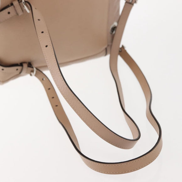 BALLY Backpack Leather Pink Silver Auth 148244