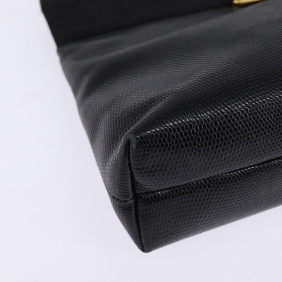 Salvatore Ferragamo Vala Shoulder Bag Leather Black Gold Auth 148245