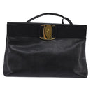 Salvatore Ferragamo Vala Shoulder Bag Leather Black Gold Auth 148245-13