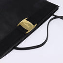 Salvatore Ferragamo Vala Shoulder Bag Leather Black Gold Auth 148245-6
