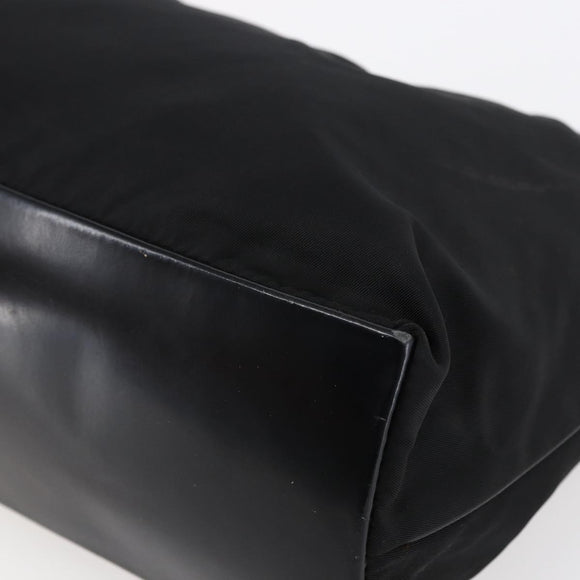 PRADA Shoulder Bag Nylon Black Silver Auth 148246