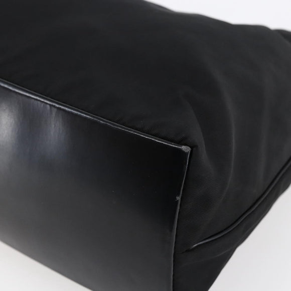 PRADA Shoulder Bag Nylon Black Silver Auth 148246