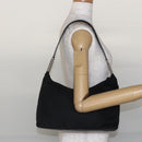PRADA Shoulder Bag Nylon Black Silver Auth 148246-21