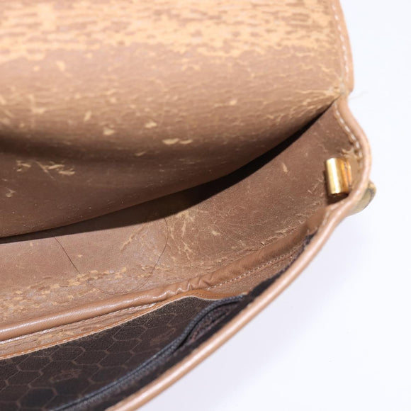 Christian Dior Honeycomb Canvas Shoulder Bag PVC Black Auth 148247