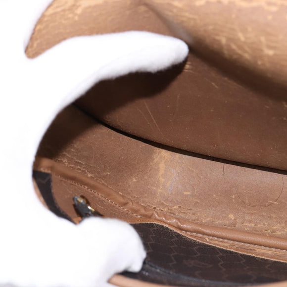 Christian Dior Honeycomb Canvas Shoulder Bag PVC Black Auth 148247