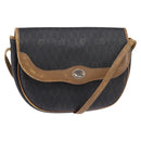 Christian Dior Honeycomb Canvas Shoulder Bag PVC Black Auth 148247-1