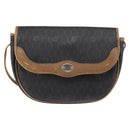 Christian Dior Honeycomb Canvas Shoulder Bag PVC Black Auth 148247-13