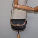 Christian Dior Honeycomb Canvas Shoulder Bag PVC Black Auth 148247-21