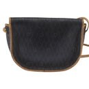 Christian Dior Honeycomb Canvas Shoulder Bag PVC Black Auth 148247-2