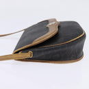 Christian Dior Honeycomb Canvas Shoulder Bag PVC Black Auth 148247-3