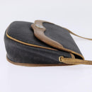 Christian Dior Honeycomb Canvas Shoulder Bag PVC Black Auth 148247-4