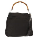 GUCCI Bamboo Shoulder Bag Nylon 2way Brown 001 3444 1577 Auth 148249-1