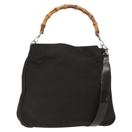 GUCCI Bamboo Shoulder Bag Nylon 2way Brown 001 3444 1577 Auth 148249