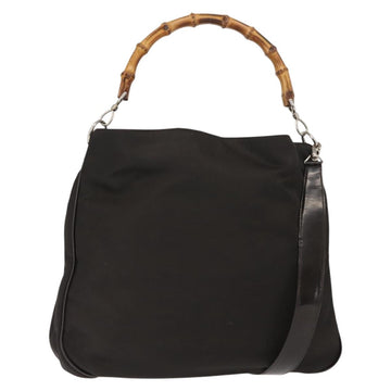 GUCCI Bamboo Shoulder Bag Nylon 2way Brown 001 3444 1577 Auth 148249