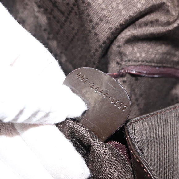 GUCCI Bamboo Shoulder Bag Nylon 2way Brown 001 3444 1577 Auth 148249