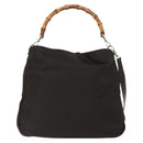GUCCI Bamboo Shoulder Bag Nylon 2way Brown 001 3444 1577 Auth 148249-13
