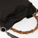 GUCCI Bamboo Shoulder Bag Nylon 2way Brown 001 3444 1577 Auth 148249-6