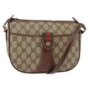GUCCI GG Supreme Web Sherry Line Bag PVC Beige 001 754 6177 4021 Auth 148251-1