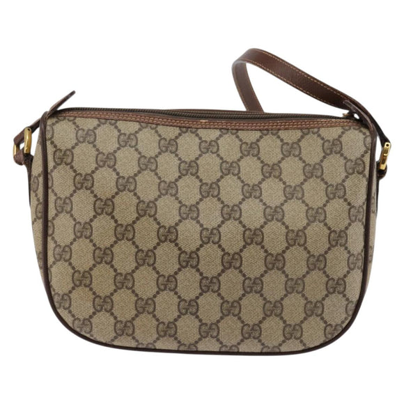 GUCCI GG Supreme Web Sherry Line Bag PVC Beige 001 754 6177 4021 Auth 148251