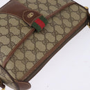 GUCCI GG Supreme Web Sherry Line Bag PVC Beige 001 754 6177 4021 Auth 148251-6