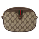 GUCCI GG Supreme Web Sherry Line Bag PVC Beige 007 58 6112 4023 Auth 148252-13