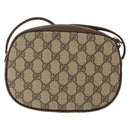 GUCCI GG Supreme Web Sherry Line Bag PVC Beige 007 58 6112 4023 Auth 148252-2