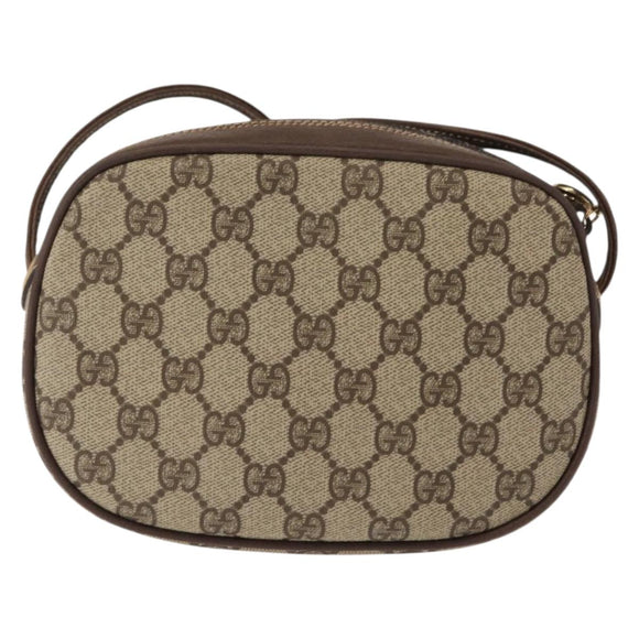 GUCCI GG Supreme Web Sherry Line Bag PVC Beige 007 58 6112 4023 Auth 148252
