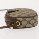 GUCCI GG Supreme Web Sherry Line Bag PVC Beige 007 58 6112 4023 Auth 148252-4