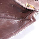 GUCCI GG Supreme Clutch Bag PVC Beige Gold Auth 148253-17