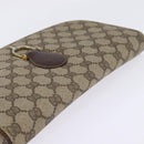 GUCCI GG Supreme Clutch Bag PVC Beige Gold Auth 148253-5