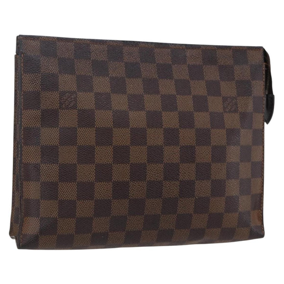 LOUIS VUITTON Damier Ebene Poche Toilette 26 Pouch N47543 LV Auth 148255