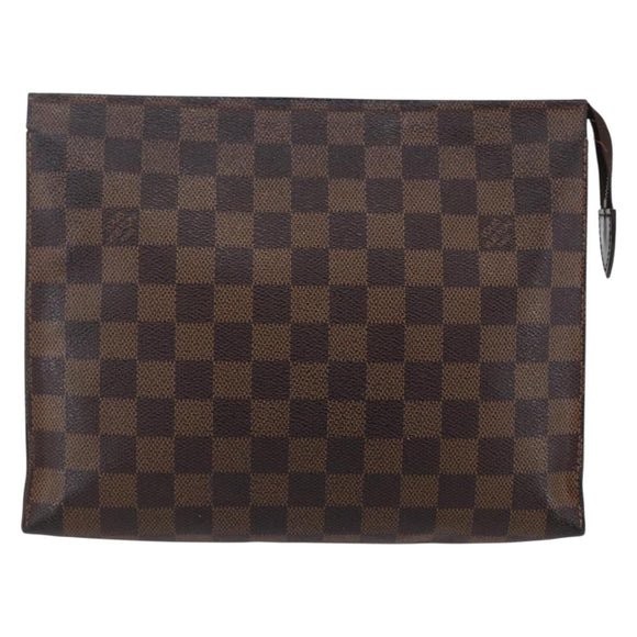 LOUIS VUITTON Damier Ebene Poche Toilette 26 Pouch N47543 LV Auth 148255