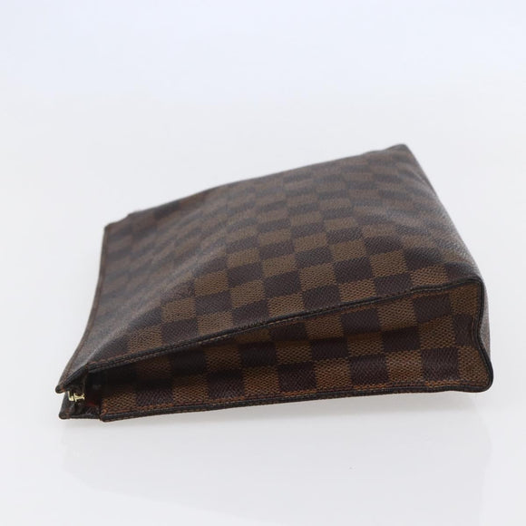 LOUIS VUITTON Damier Ebene Poche Toilette 26 Pouch N47543 LV Auth 148255