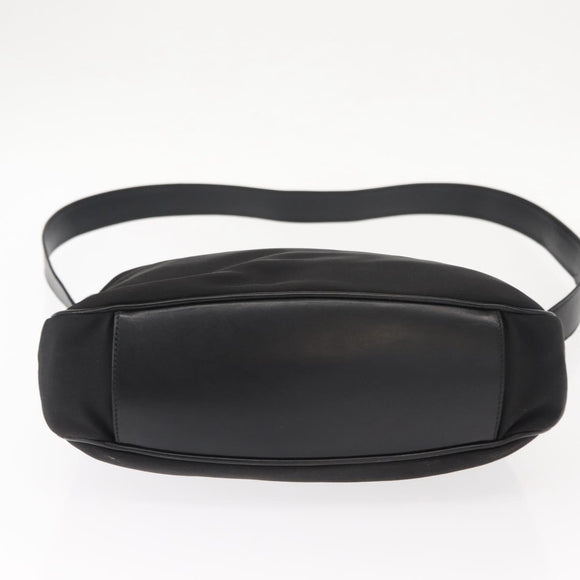 GUCCI Bamboo Shoulder Bag Nylon 2way Black Silver 001 1638 1705 Auth 148258