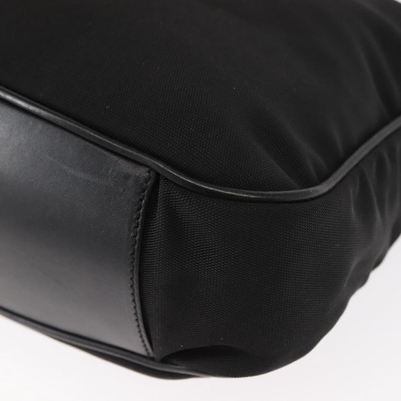 GUCCI Bamboo Shoulder Bag Nylon 2way Black Silver 001 1638 1705 Auth 148258