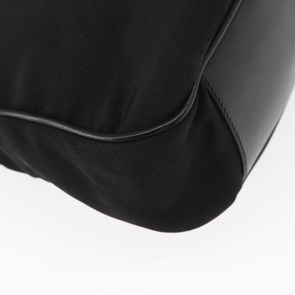 GUCCI Bamboo Shoulder Bag Nylon 2way Black Silver 001 1638 1705 Auth 148258