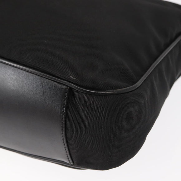 GUCCI Bamboo Shoulder Bag Nylon 2way Black Silver 001 1638 1705 Auth 148258