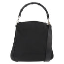 GUCCI Bamboo Shoulder Bag Nylon 2way Black Silver 001 1638 1705 Auth 148258-1